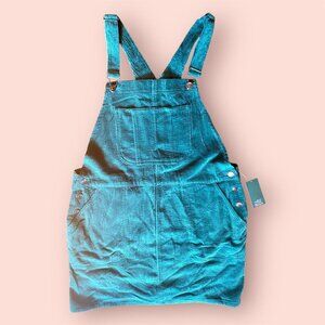 Wild Fable Teal Corduroy Overall Mini Dress NWT Size L
